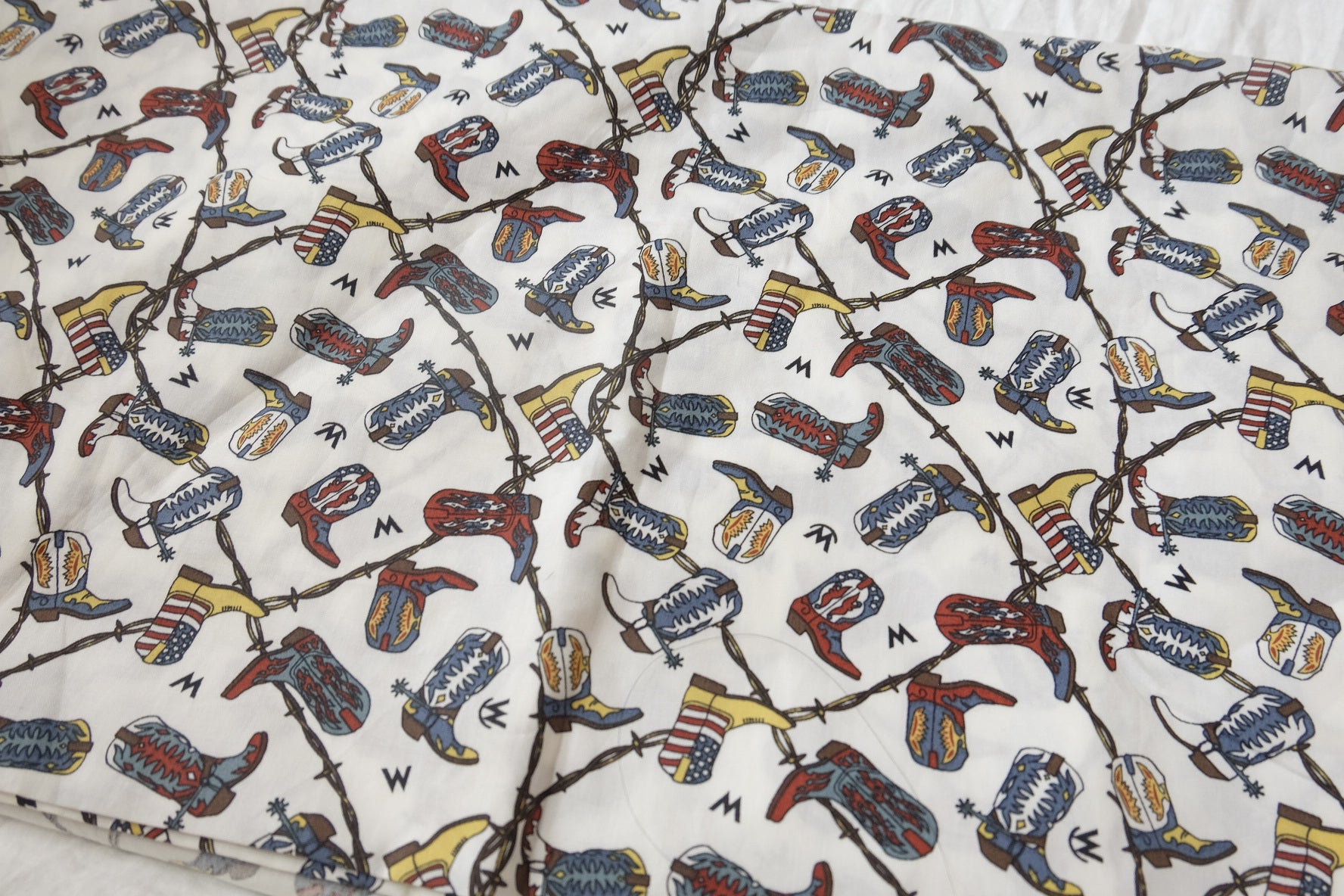Western Boots Cotton Poplin Fabric - 2.19 yd