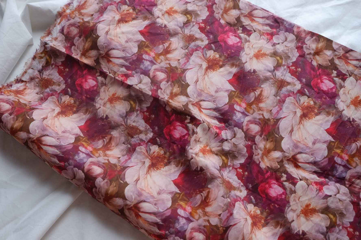 Ruby Bloom Cotton Lawn — 3.1 yd