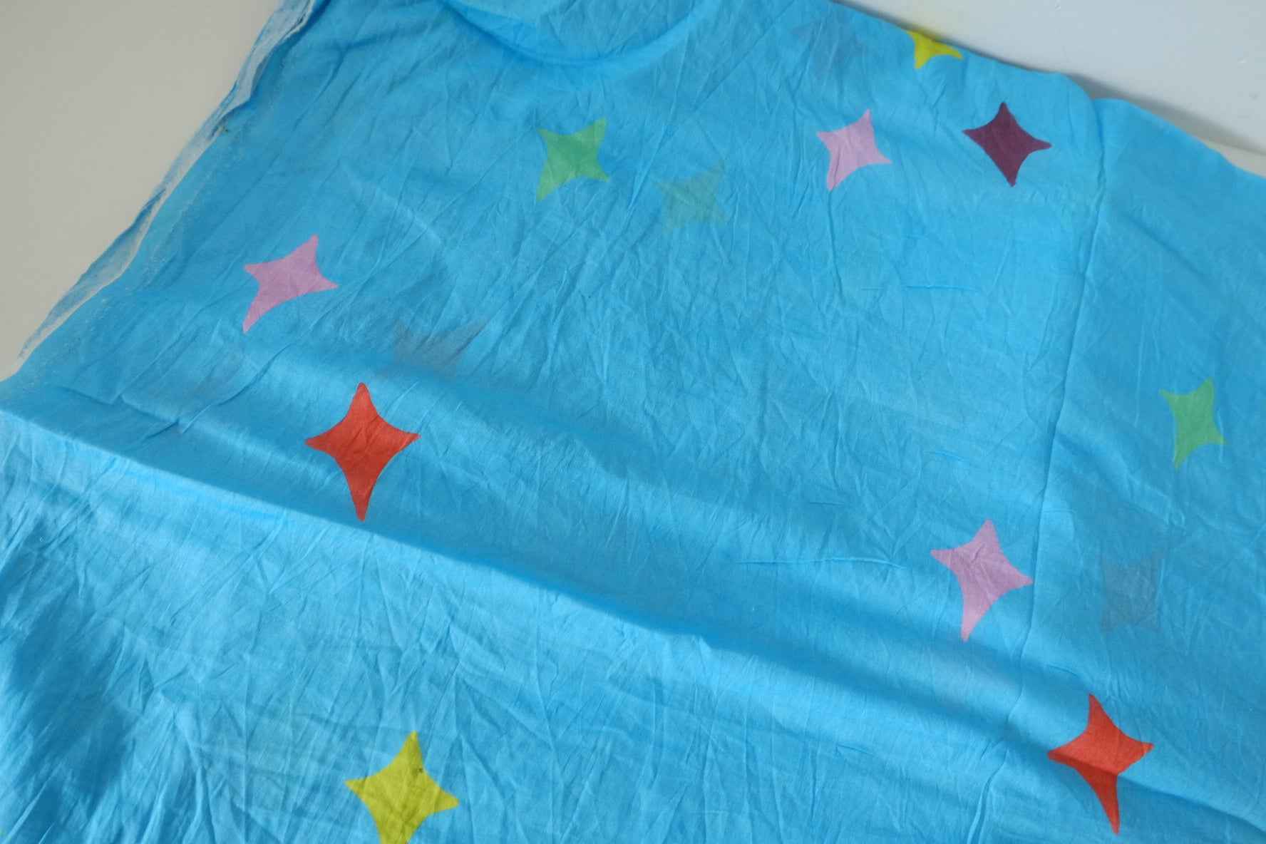 Sky Blue Star Cotton Voile Fabric – 2.7 yd