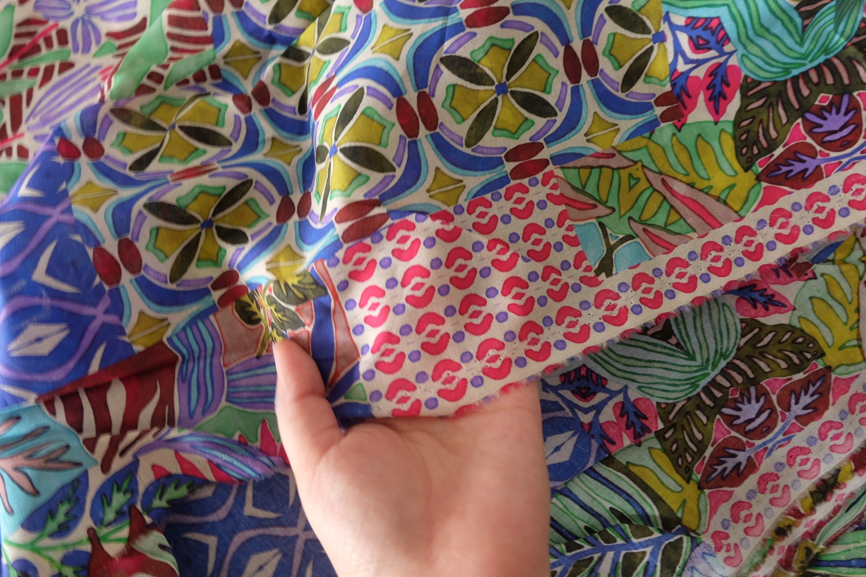 Vibrant Patchwork Print Cotton Lawn – 3.28 yd