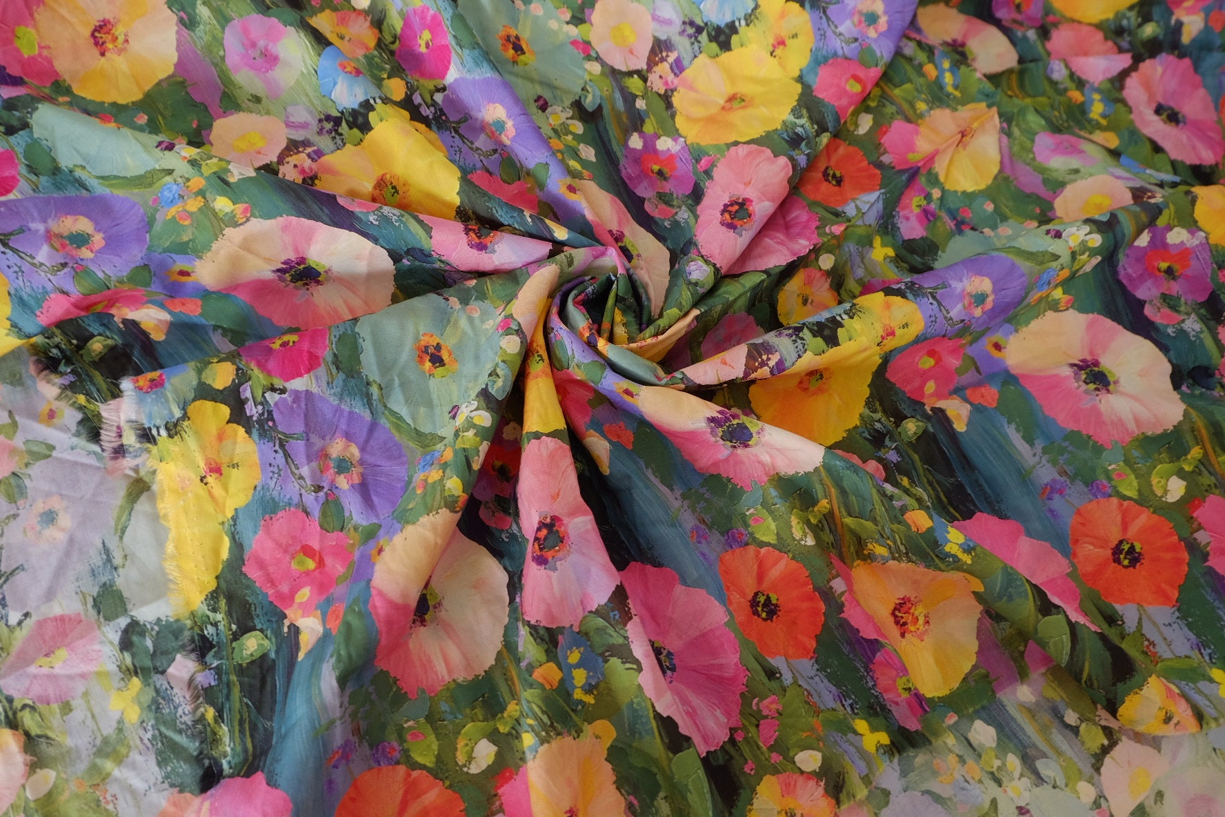 Colorful Wildflower Cotton Poplin Fabric – 3.3 yd