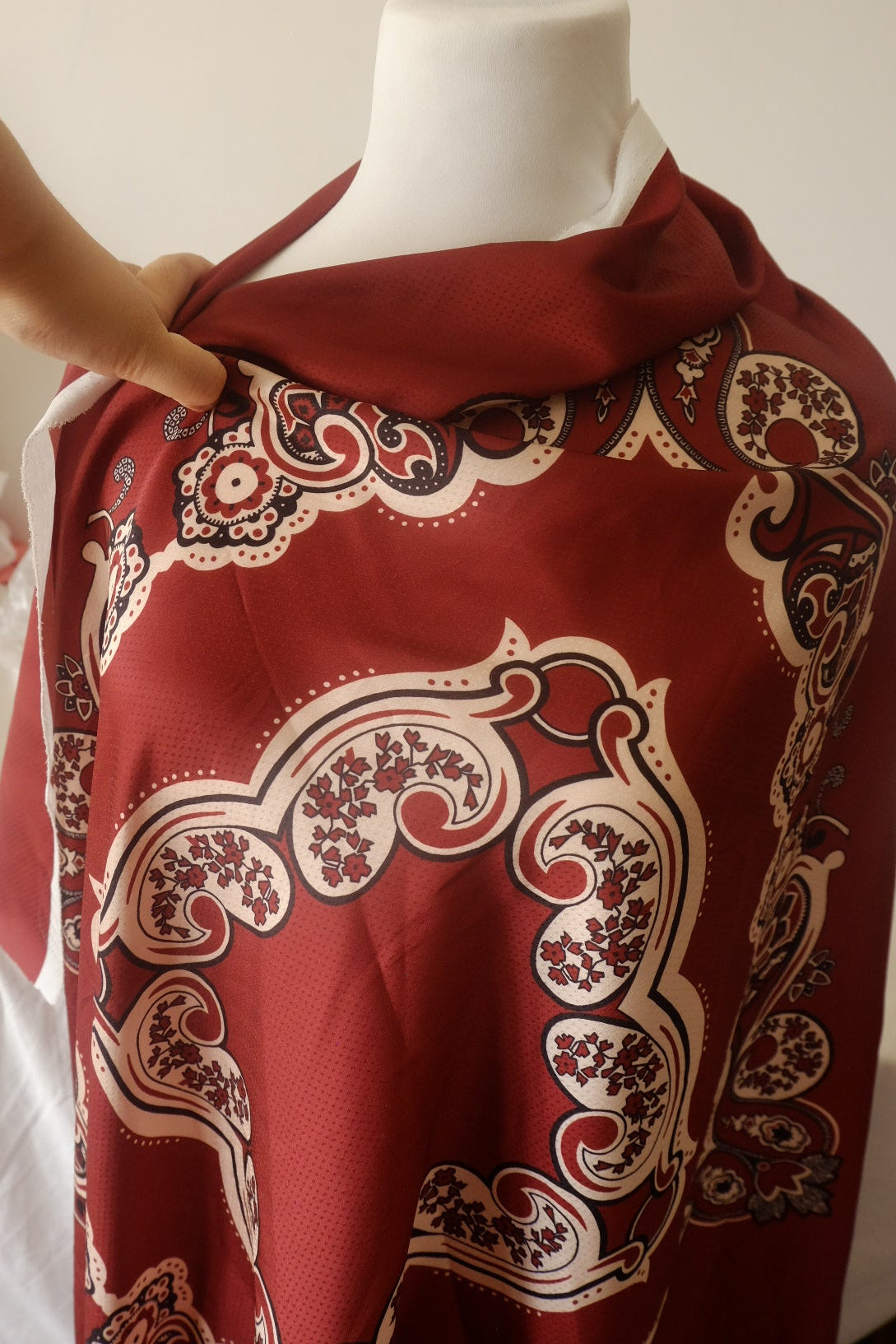 Rust Medallion Jacquard Silky Polyester – 2.2 yd
