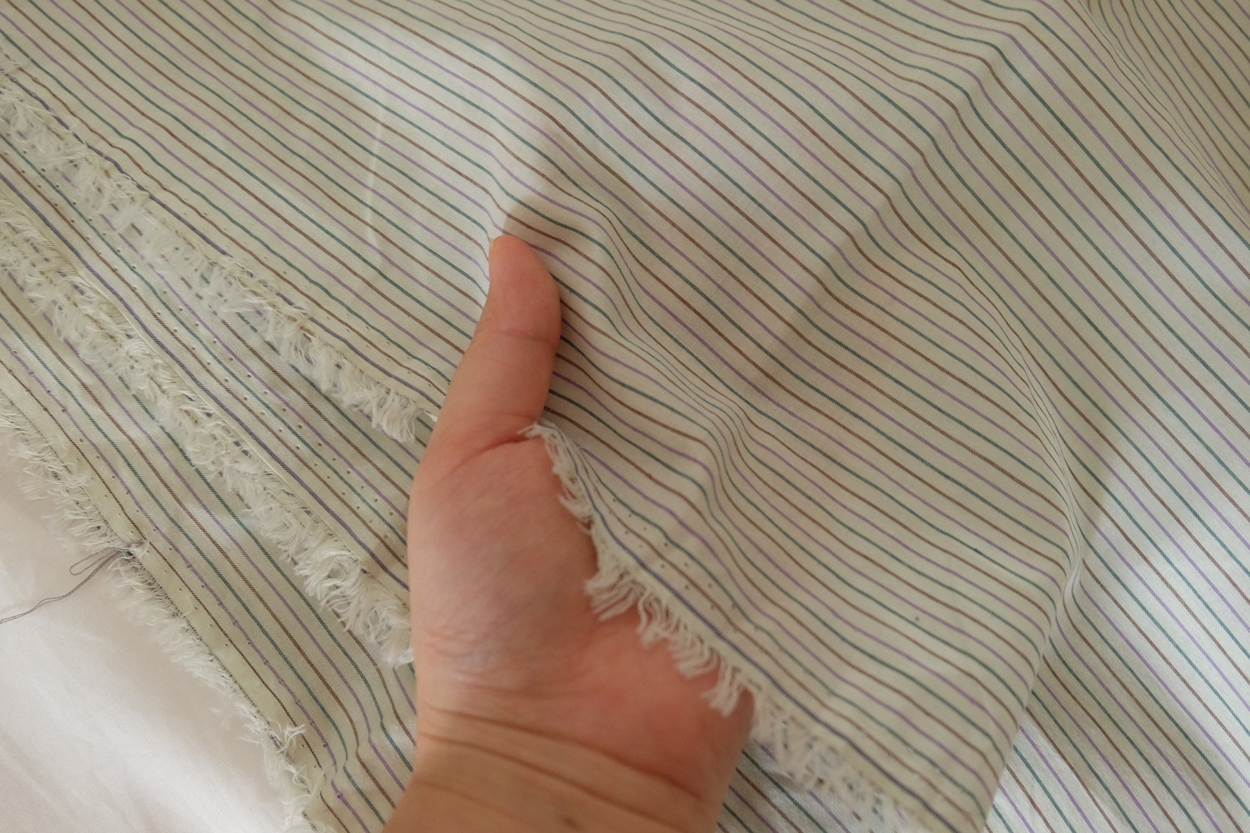 Soft Woven Stripe Cotton Fabric – Pastel Multicolor Yarn Dyed Cotton – 2.2 yd