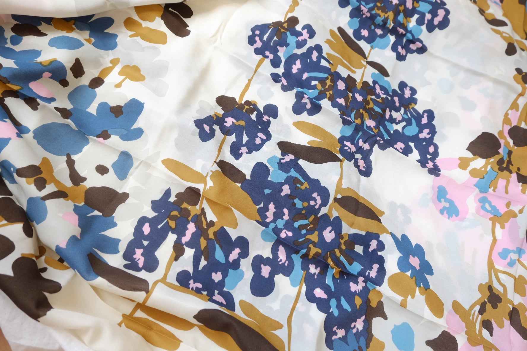 Abstract Botanical Rayon Chiffon Fabric - 3.28 yd
