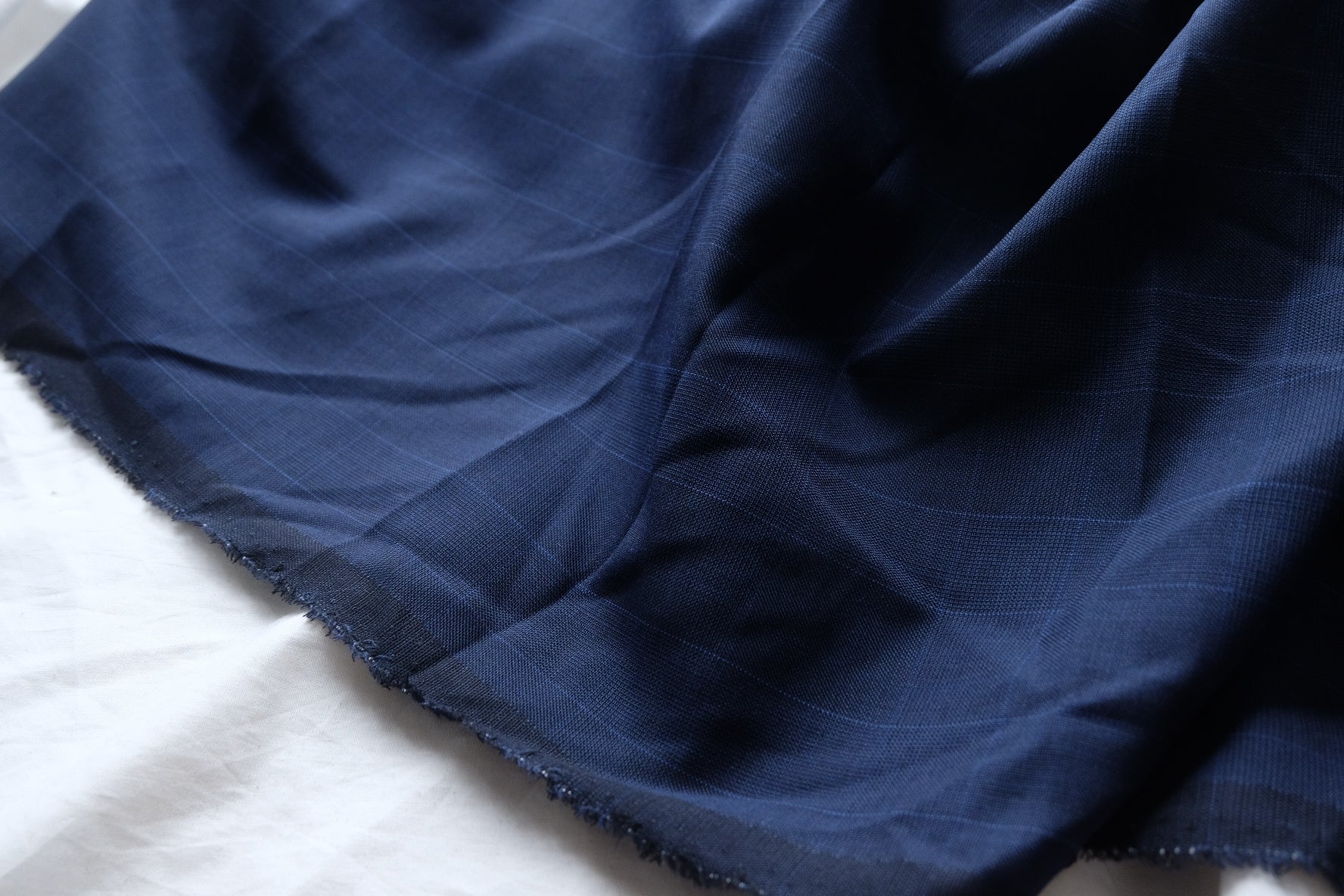 Navy Windowpane Wool Blend – 2.5 yd