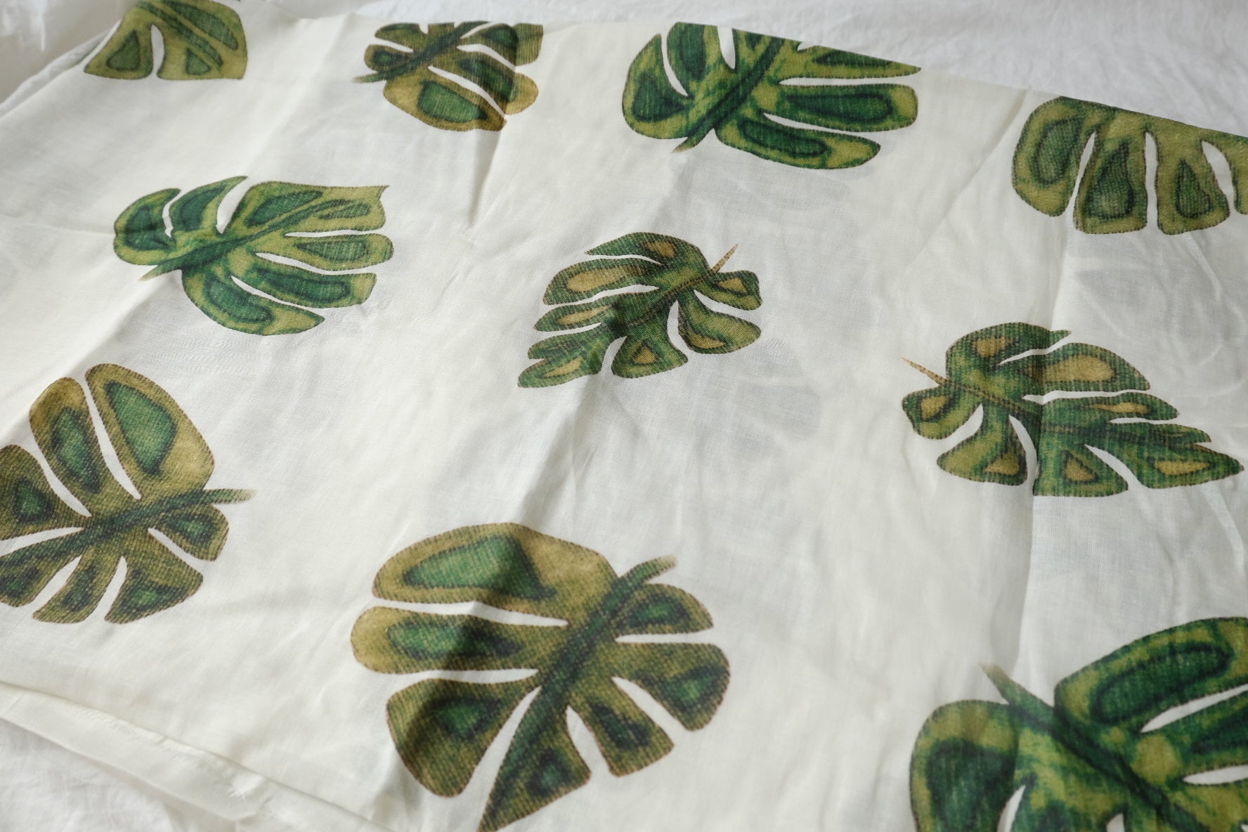 Monstera Leaf Tencel Ramie-Blend Fabric - 1.64 yd