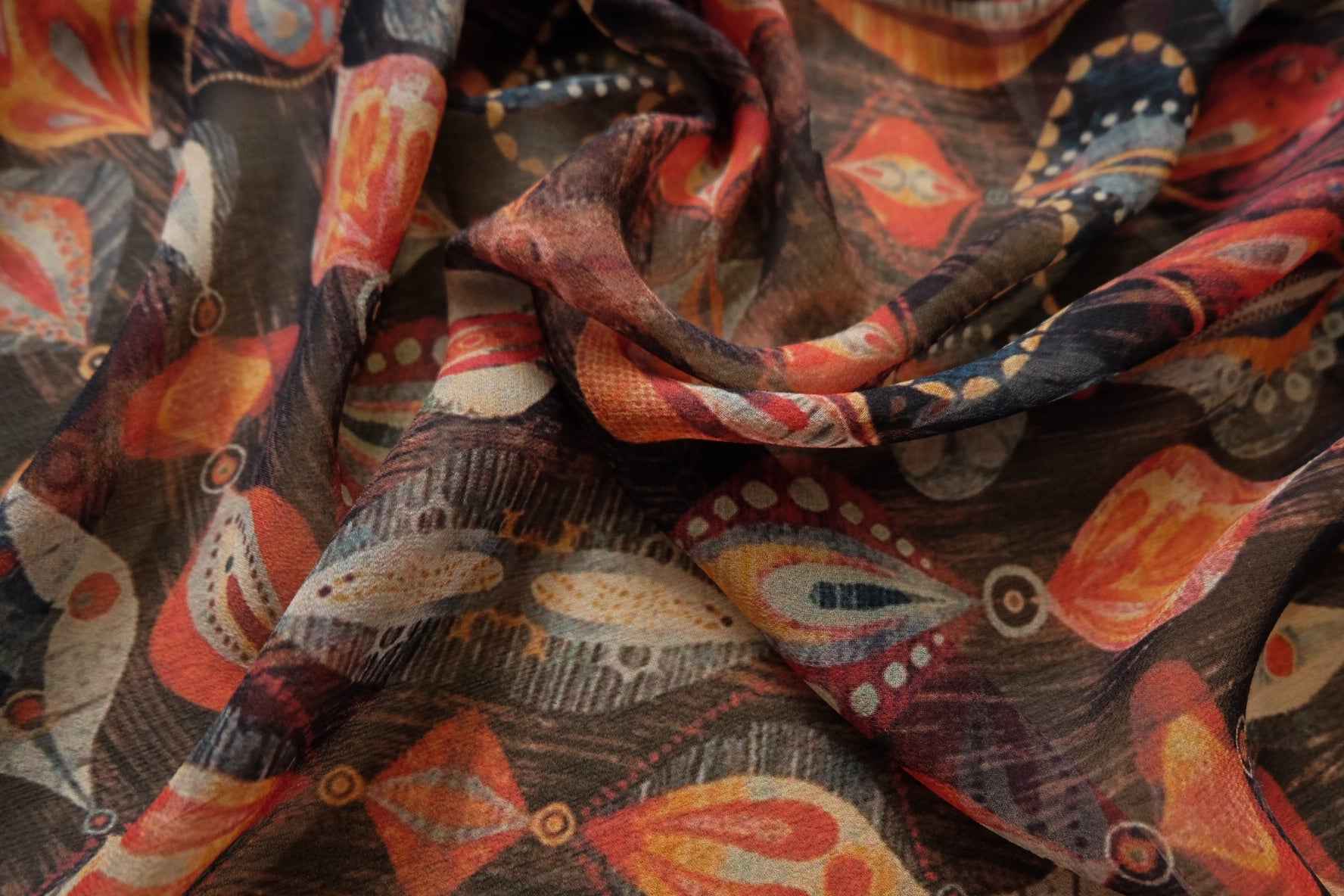 100% Mulberry Silk Georgette – Lightweight Designer Deadstock, Approx. 3 m Total - BUBBO