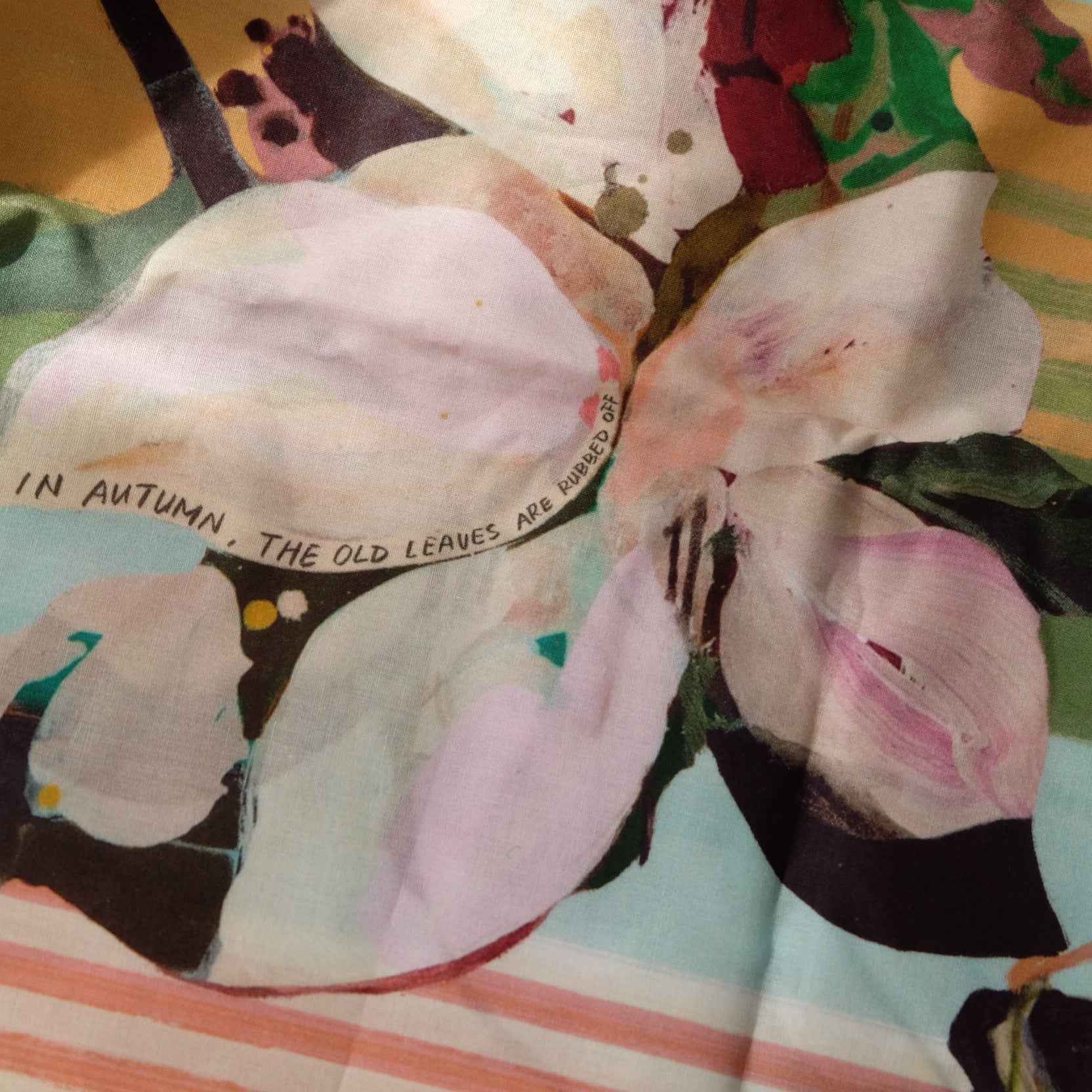 100s Cotton Shirting Fabric – Whimsical Floral Stripe Print (2.19 yd)