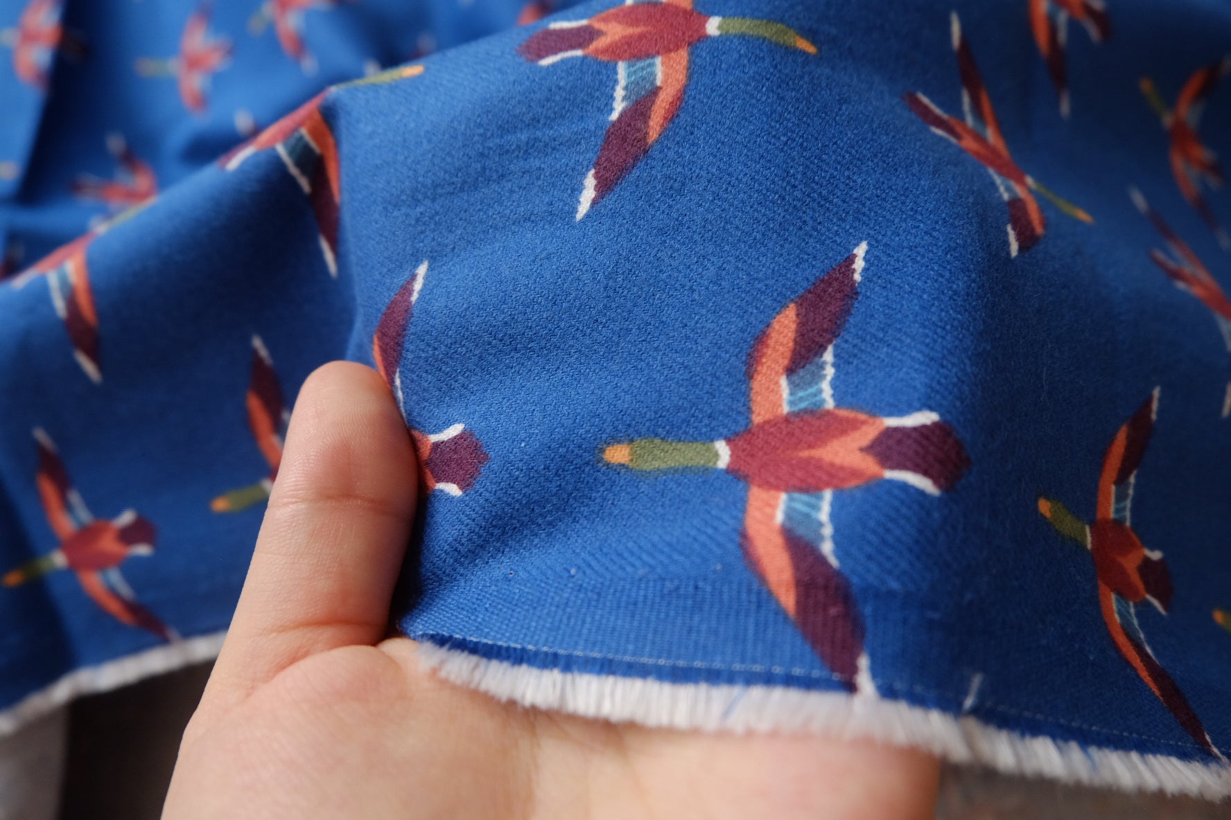 Brushed Cotton Twill with Flying Ducks, 1.6 Yards