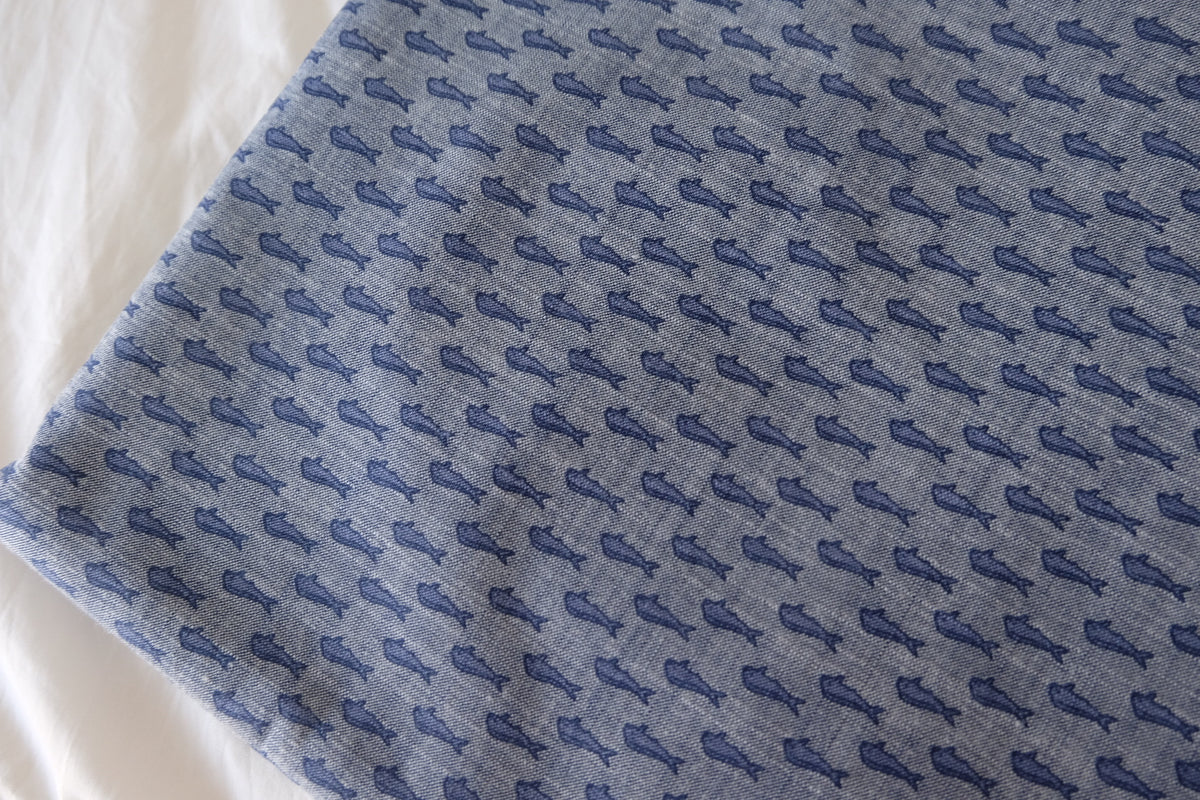 Little Blue Birds Lightweight Cotton Denim – 2.19 yd