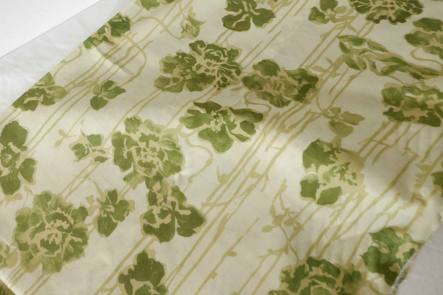 Olive Floral Cotton Poplin Fabric – 3.3 yd