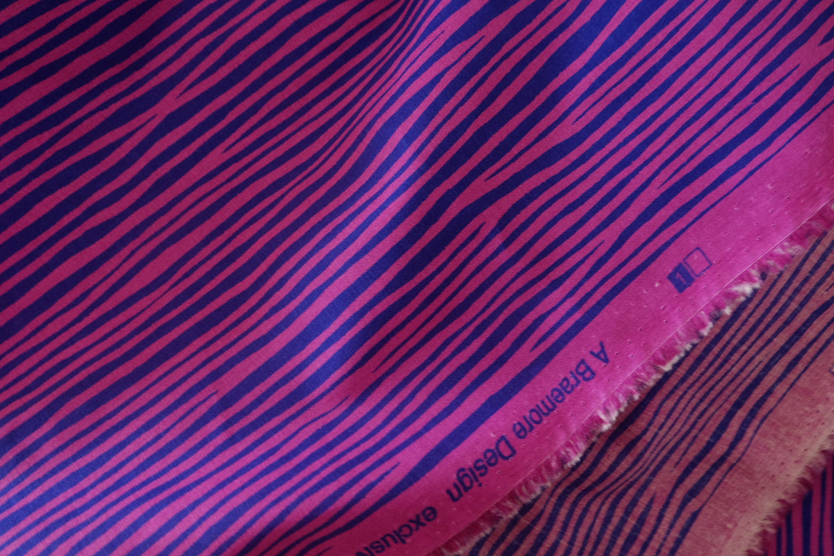 Electric Orchid Stripes – Designer Deadstock Cotton Fabric | 1.6 / 2.7 Yards
