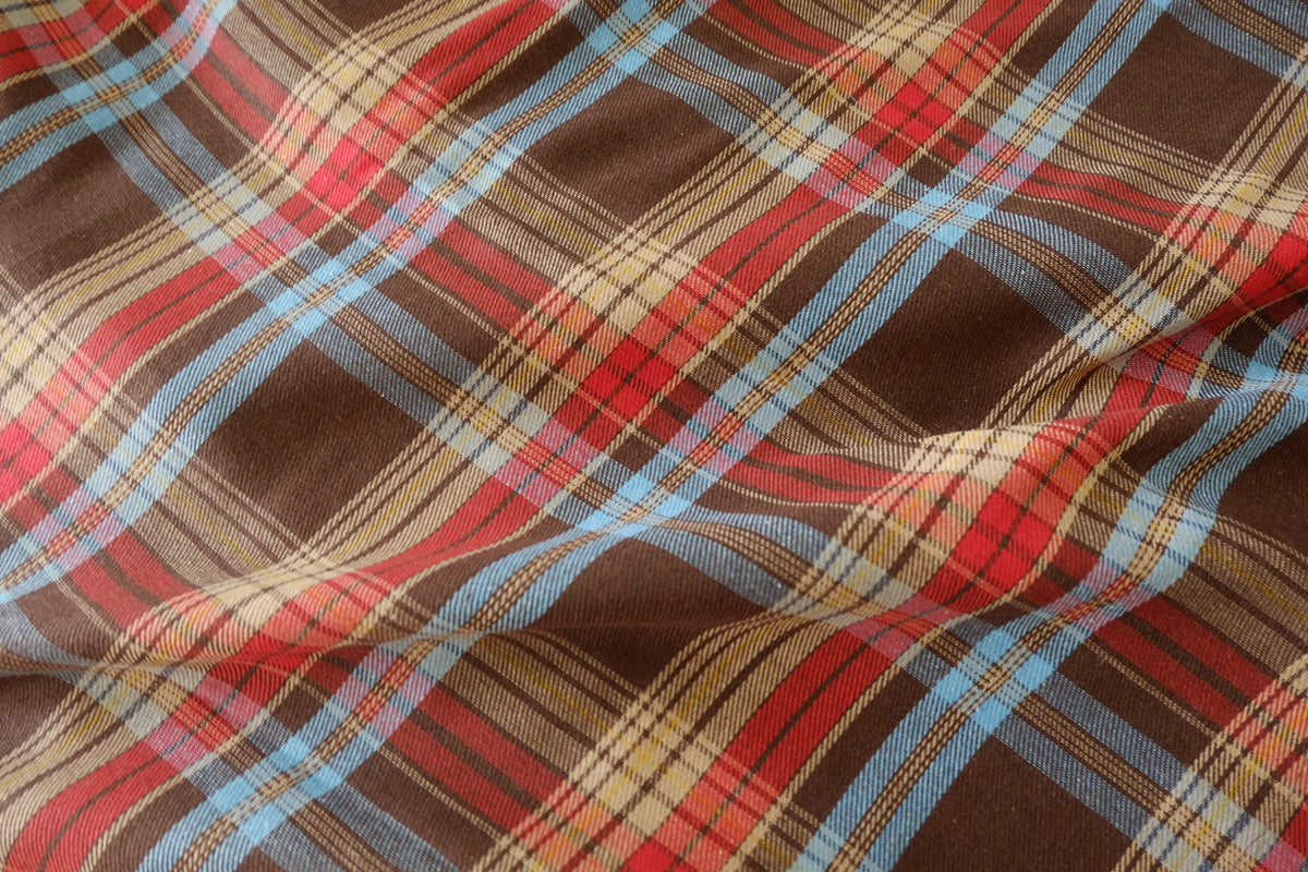 Autumn in Vermont – Soft Brushed Plaid Polycotton Shirting – 3.3 yd