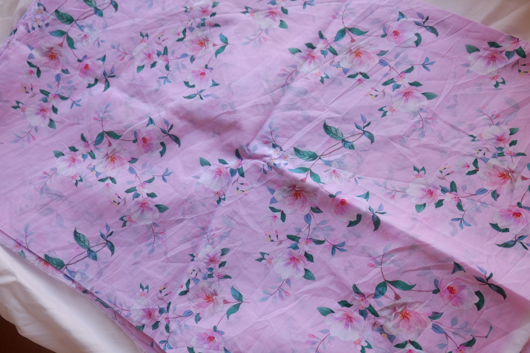 Blush Pink Floral Cotton Batiste – 3.3 yd
