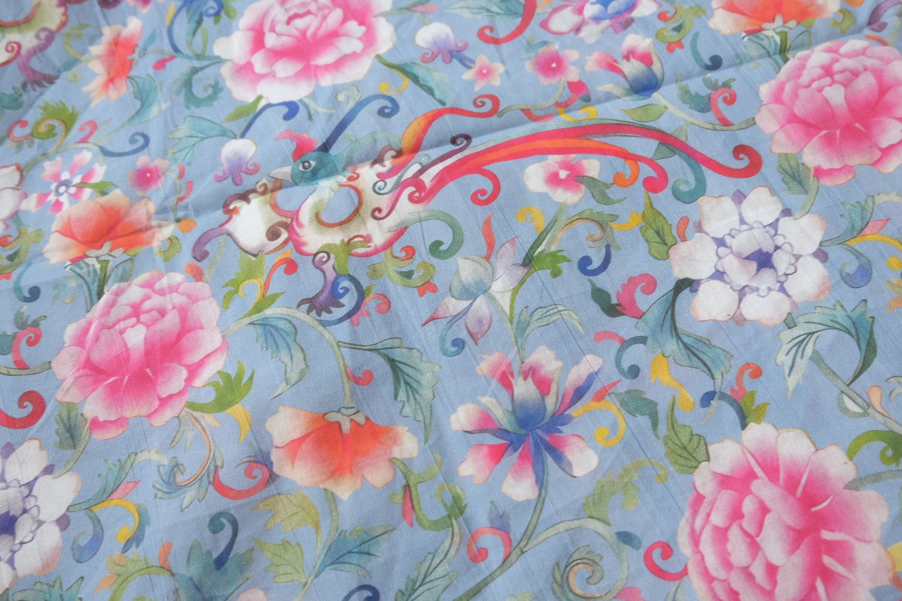 Fantasy Floral Bird Cotton Fabric – Soft 40s Summer Dress Fabric (2.19 yards)