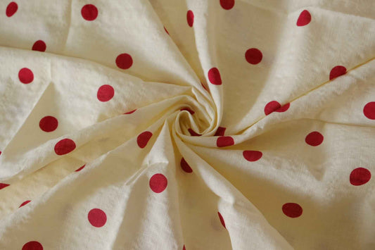 Red Polka Dot Jacquard Cotton – 1.6 yd