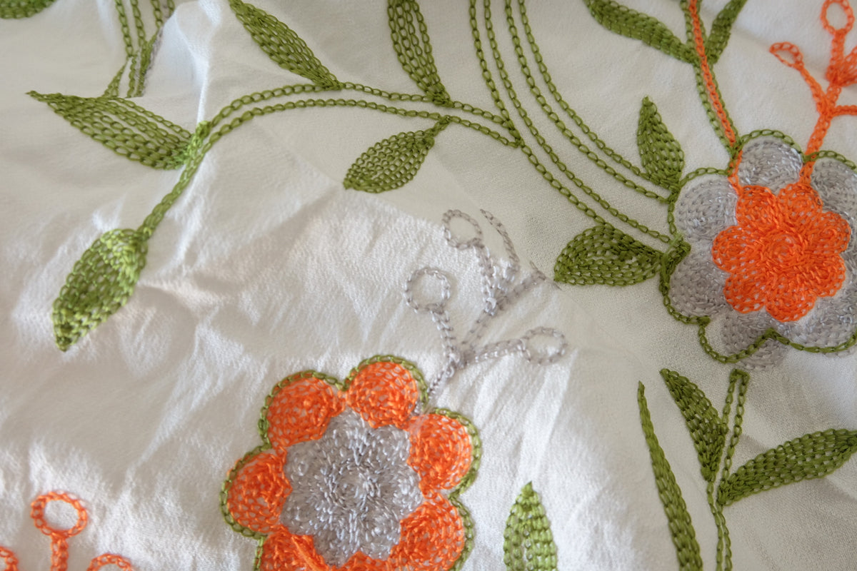 Spring Garden Floral Embroidered Tencel Nylon – 2 yd