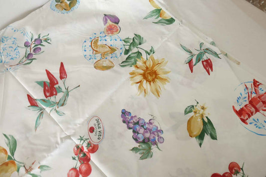 Mediterranean Floral Cotton Fabric – 3.3 yd / 2.75 yd