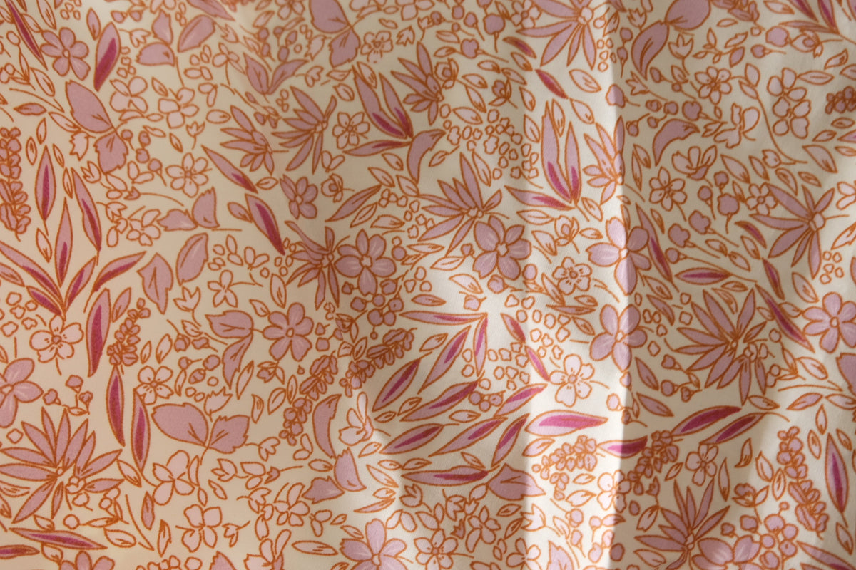 Blush Wildflower Garden – Cotton Poplin Fabric | 2.2 yards