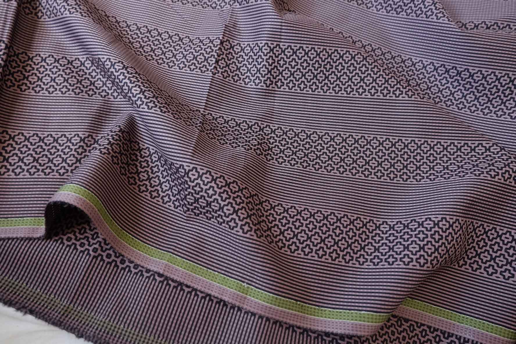 Reversible Woven Geometric Cotton Fabric - 2.19 yd