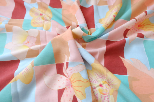 Tropical Orchid Soft Rayon Challis — 3.28 yd