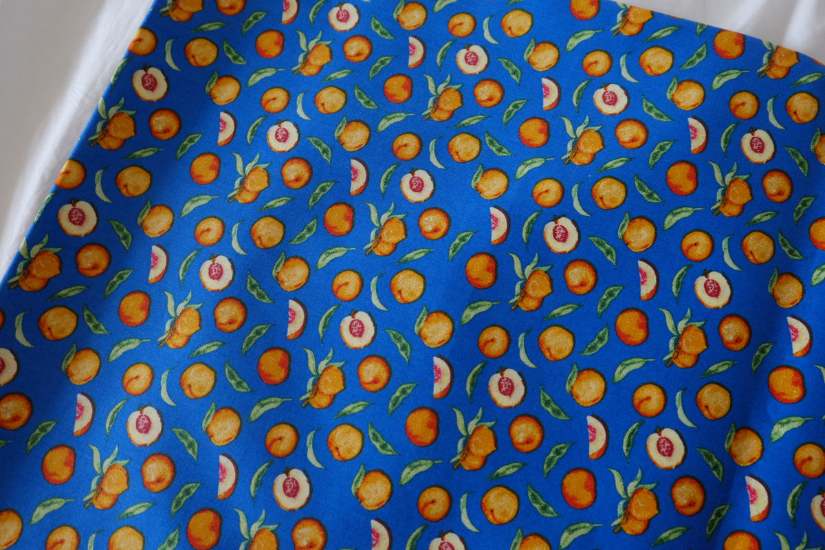 Cobalt Blue Peach Orchard Cotton Poplin – 3.28 yd