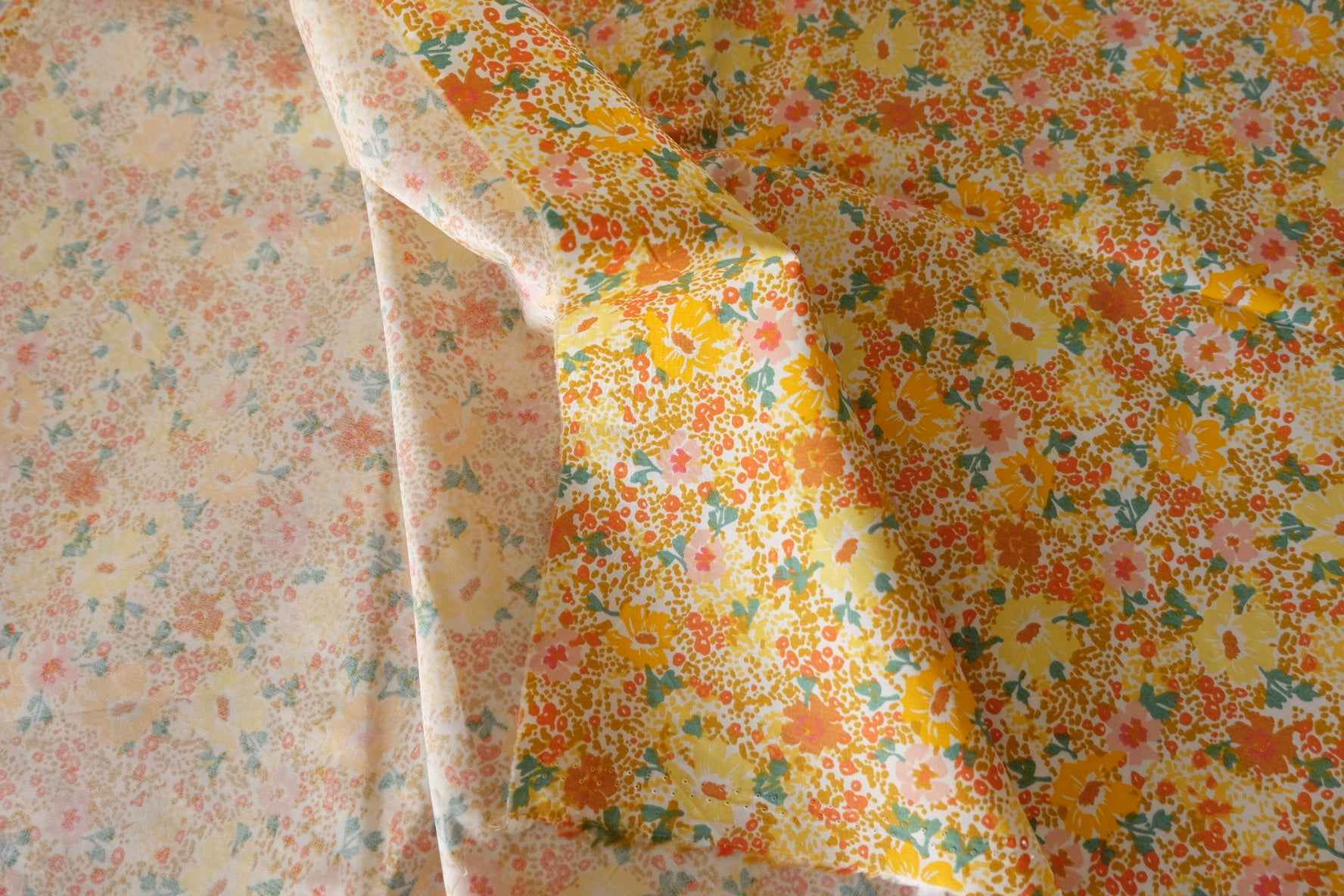Golden Meadow Ditsy Floral Cotton Poplin Fabric – 2.2 yd/3.3 yd