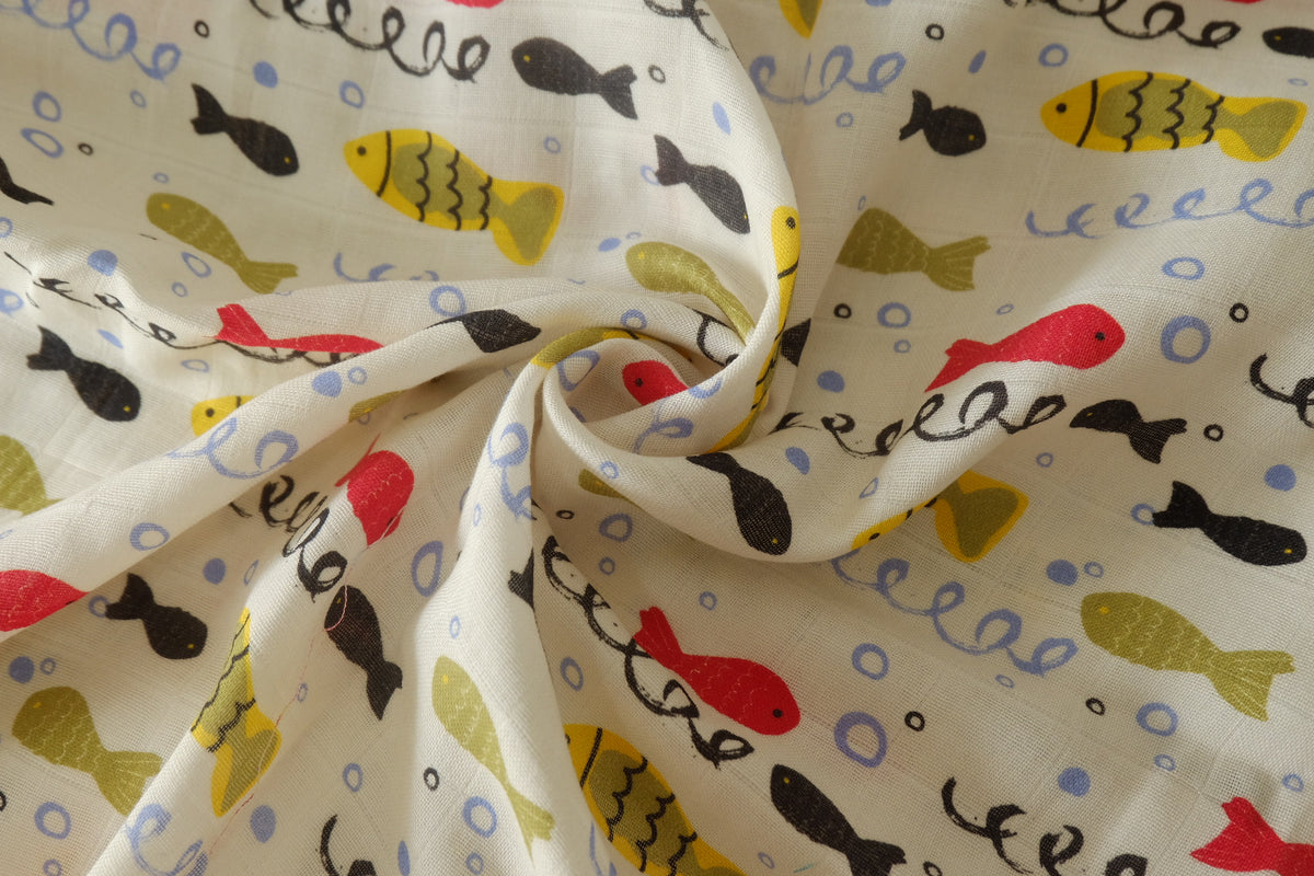 Playful Fish Double Gauze Cotton — 2.19 yd