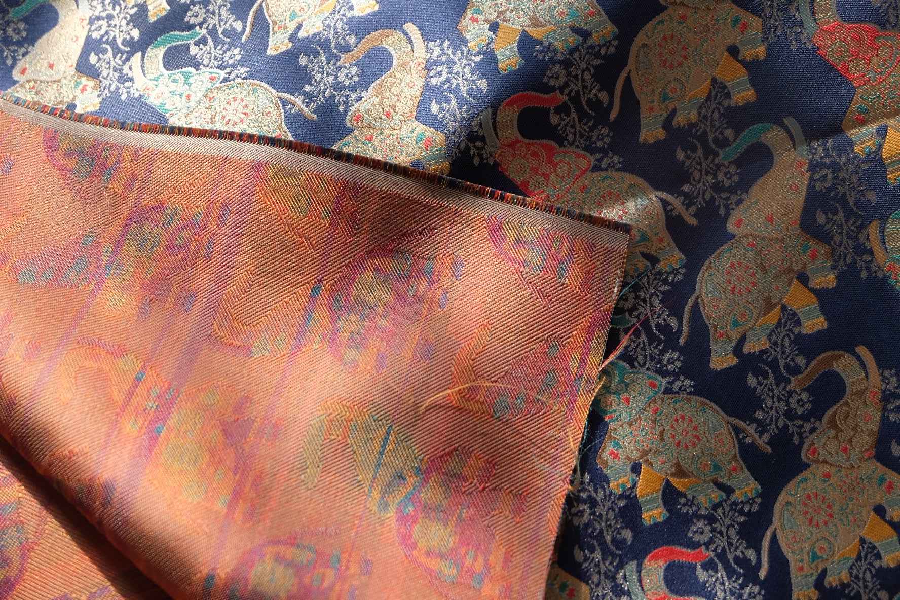 Elephant Jacquard Brocade Fabric for Vests and Cheongsam-Inspired Dresses, 2.19 Yards