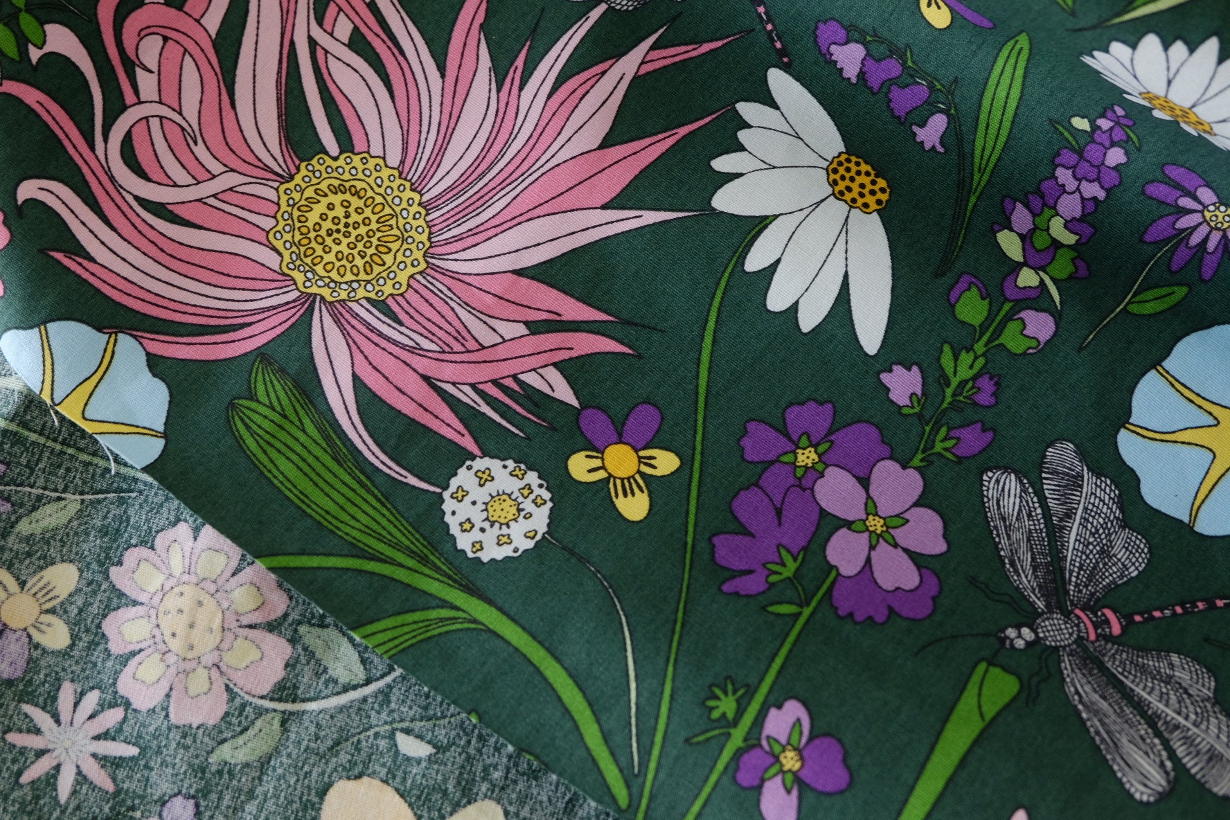 Dragonflies & Wildflowers Cotton Canvas – 2.2 yd