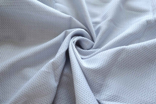 Soft Grey-Blue Ramie-Cotton Check Fabric - 2.19 yd