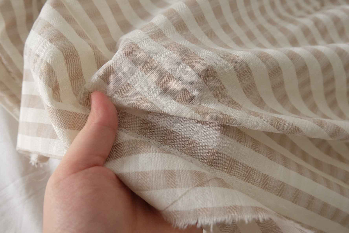 Oatmeal Check Textured Cotton — 2.19 yd