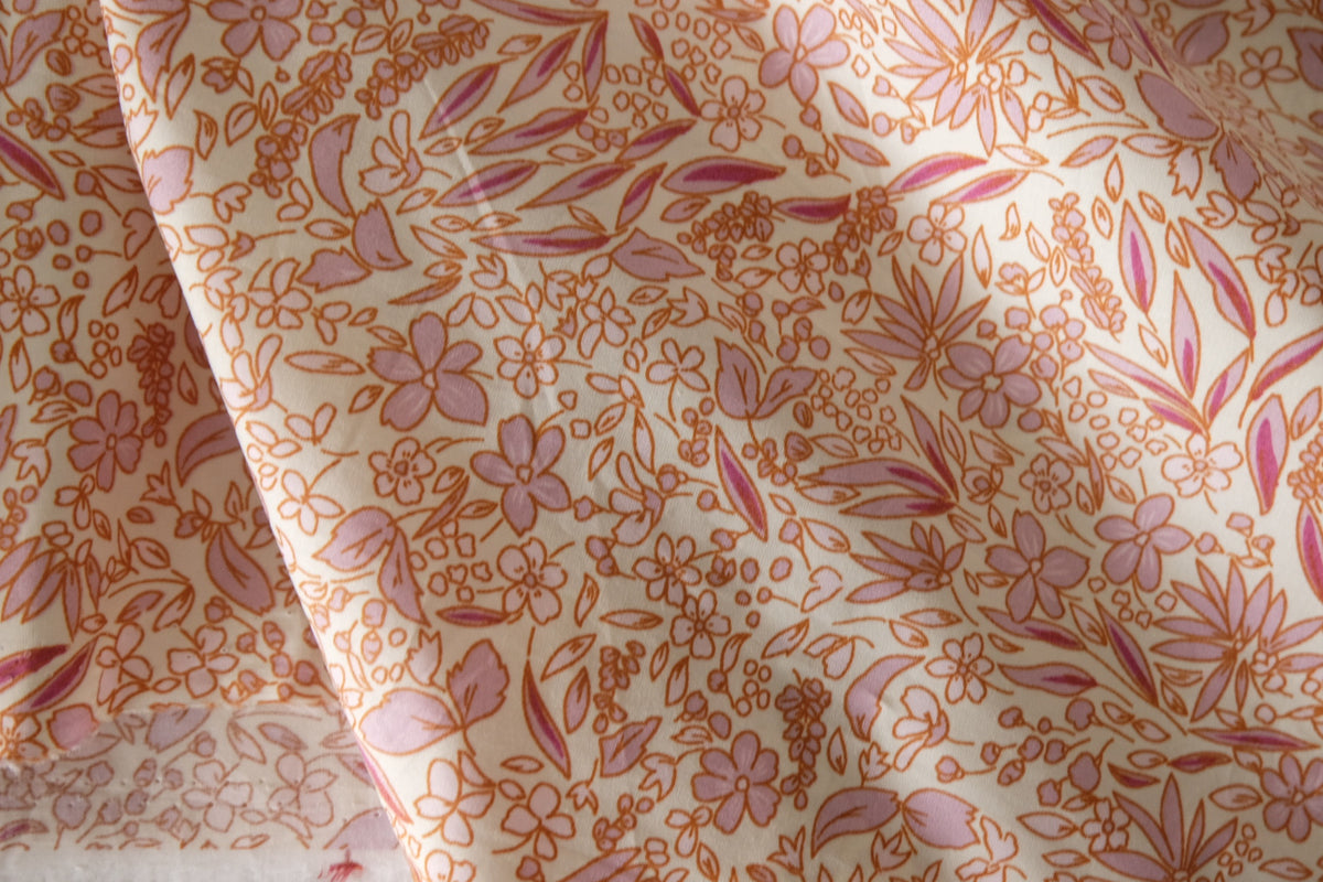 Blush Wildflower Garden – Cotton Poplin Fabric | 2.2 yards