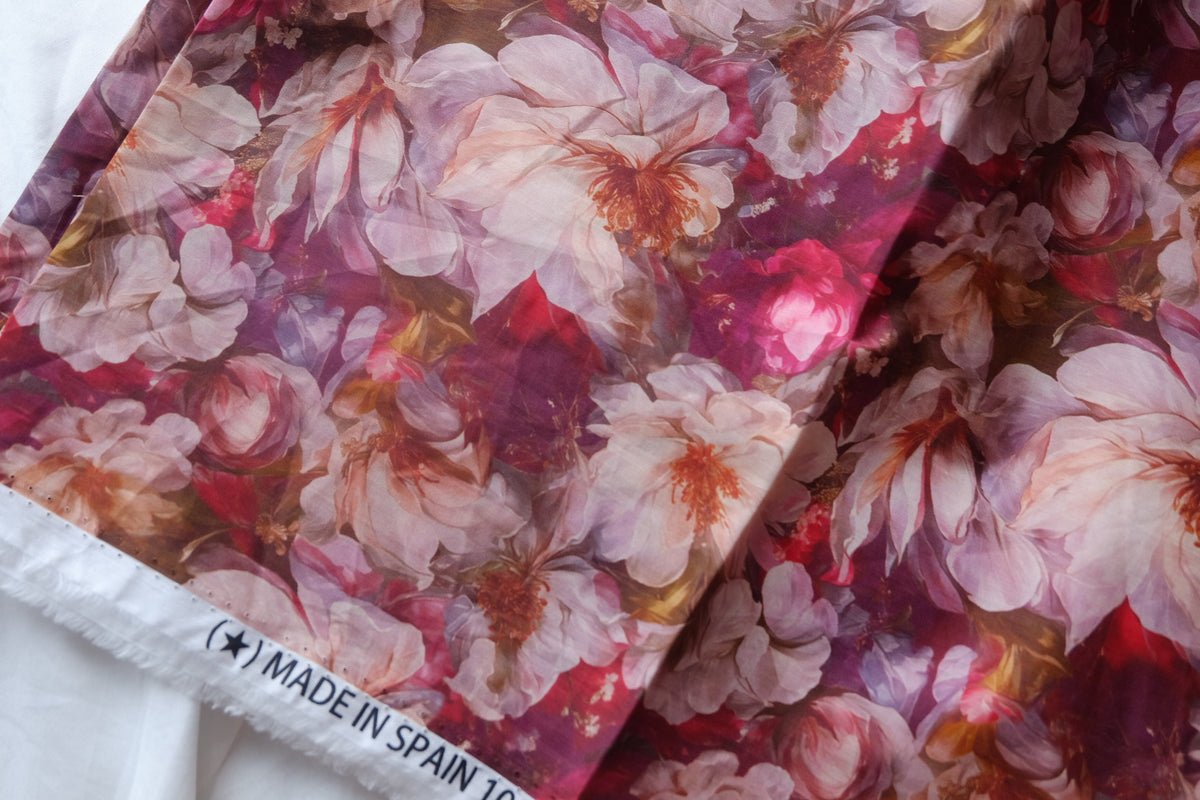 Ruby Bloom Cotton Lawn — 3.1 yd