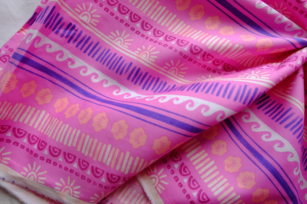 Pink Decorative Stripe Cotton Lawn – 2.2 yd