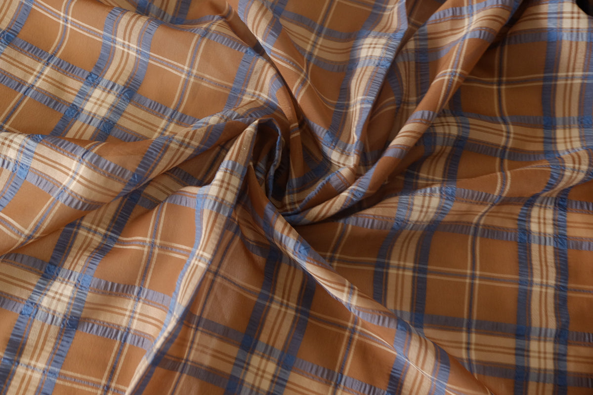 Textured Plaid Poly-Cotton — 2.19 yd