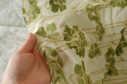 Olive Floral Cotton Poplin Fabric – 3.3 yd