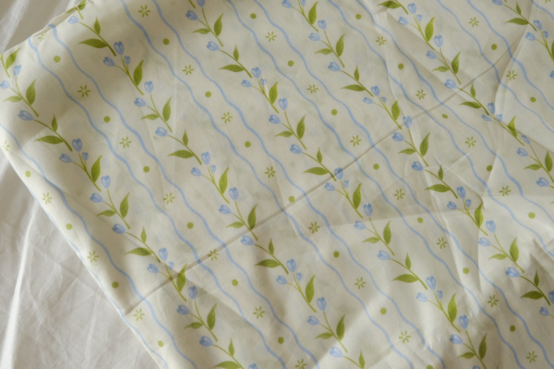 Blue Sprig Stripe Cotton Poplin – 3.28 yd