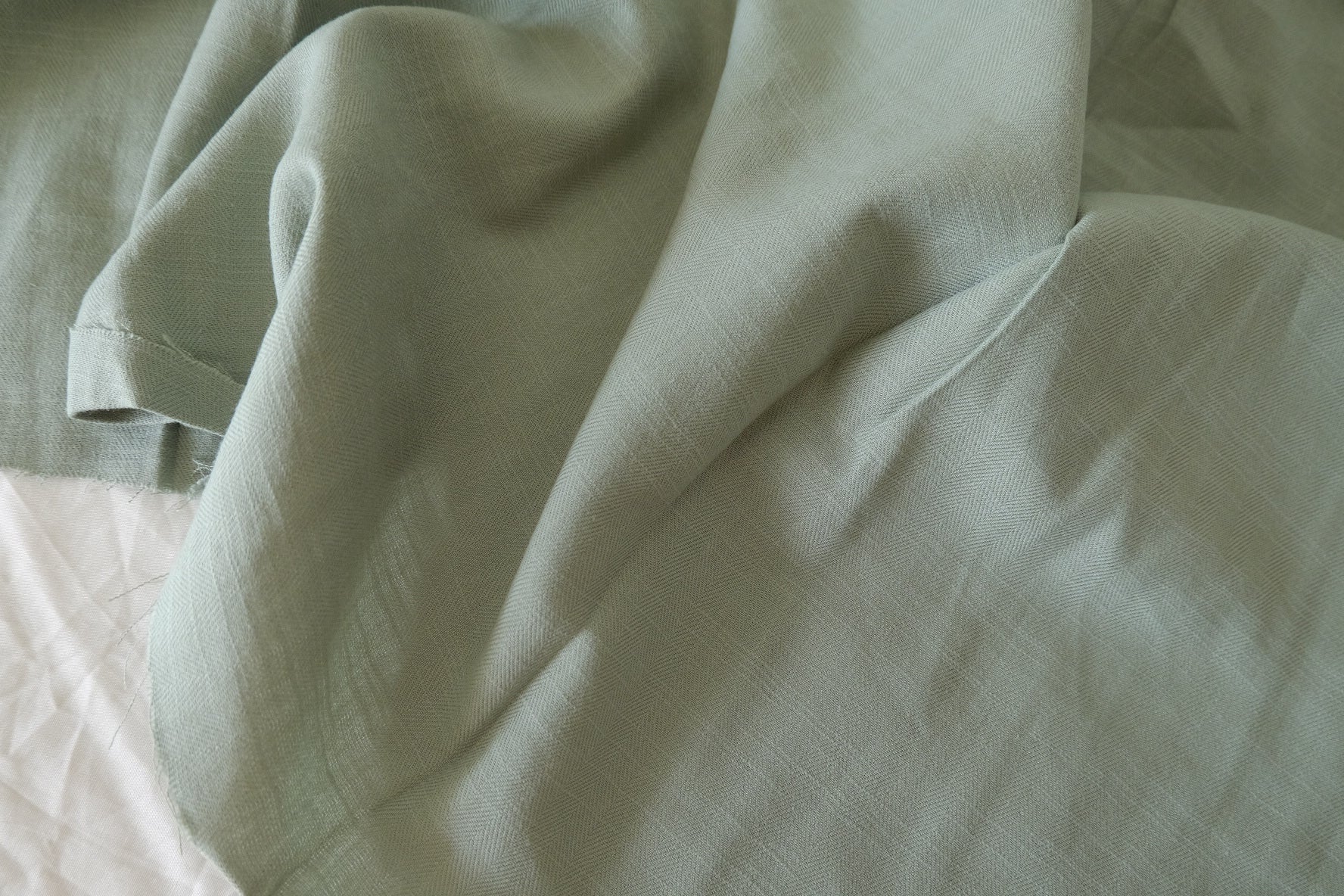 Super Soft Cotton Linen Blend Fabric in Sage Grey - 3.3 yd