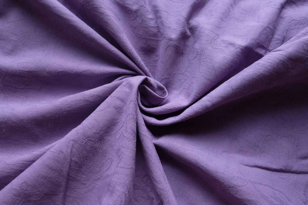 Purple Floral Jacquard Cotton Linen — 2.2 yd