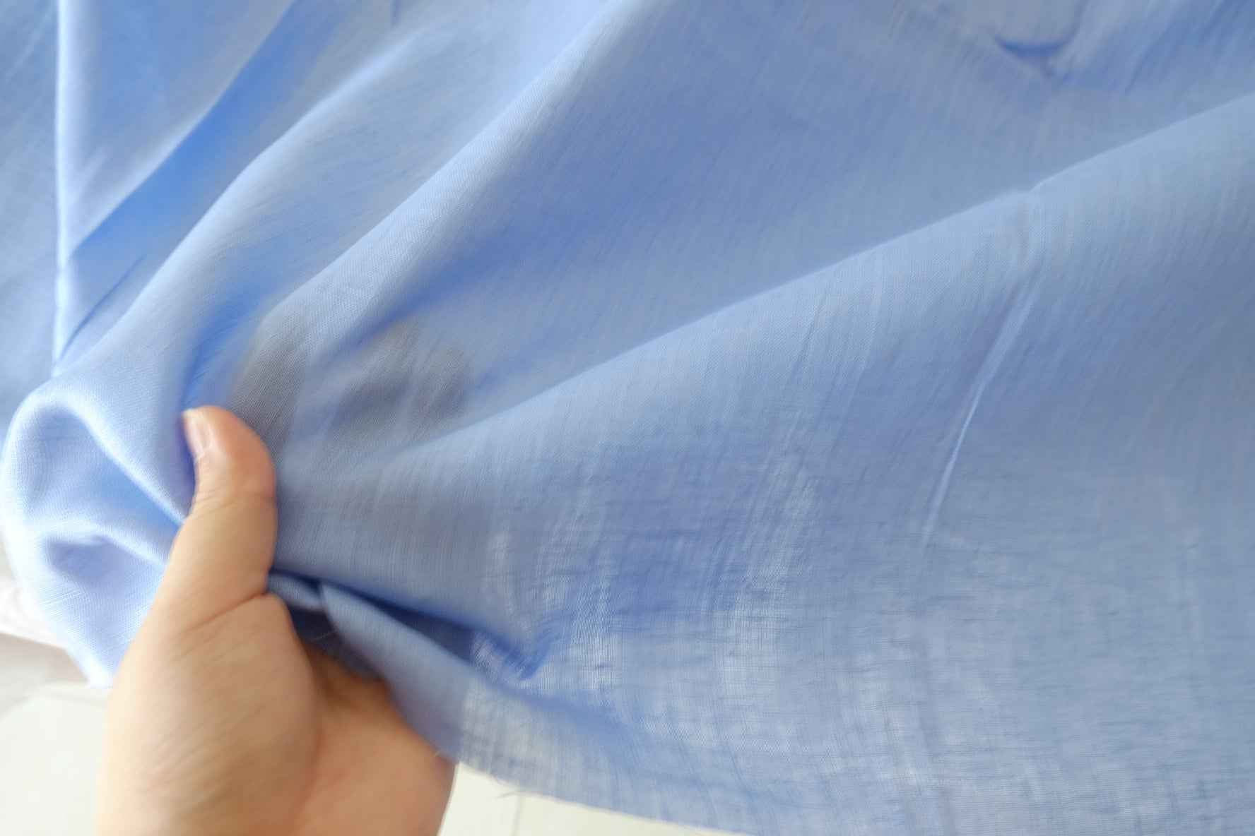 Powder Blue 17s Linen – Minor Edge Flaw – 2.73 yd
