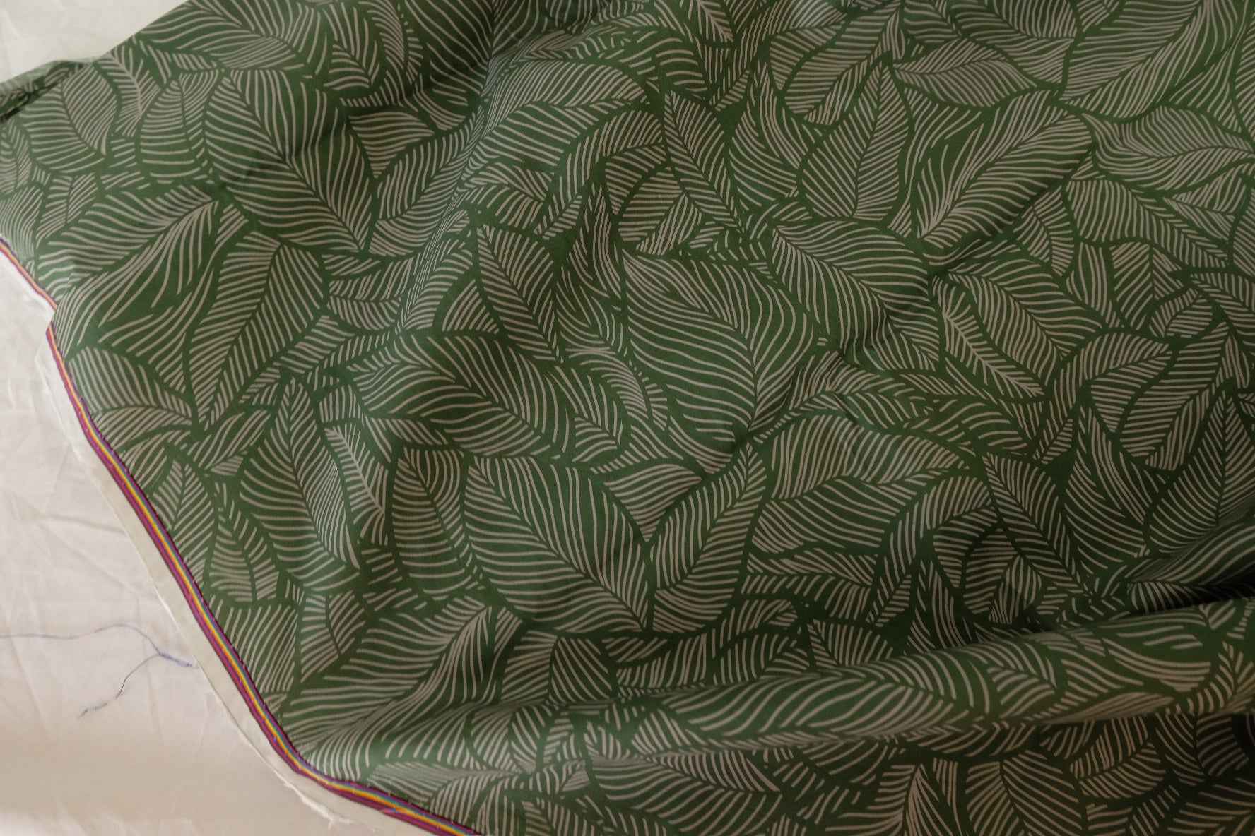 Forest Green Leaf 80s Cotton Poplin Fabric – 1.6 yd