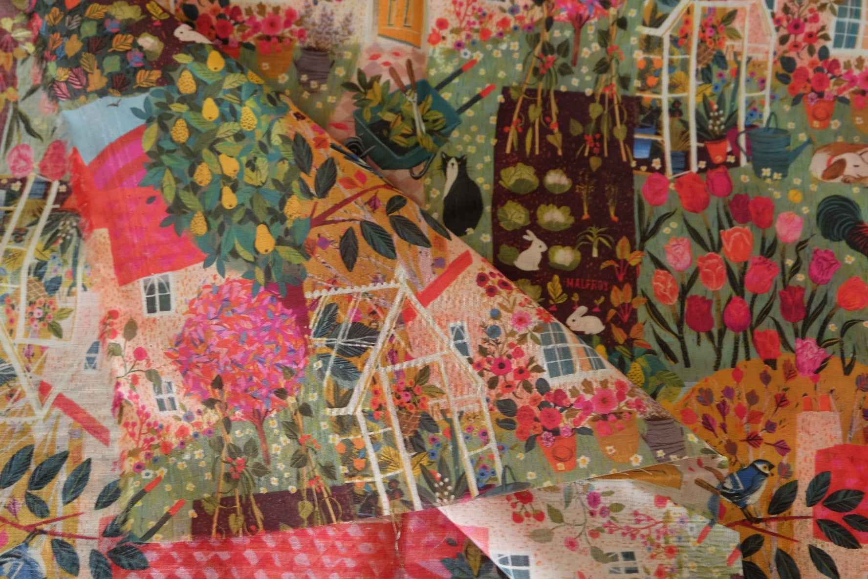 60s Cotton Poplin Cottage Garden Print – Lightweight 1.64 yd