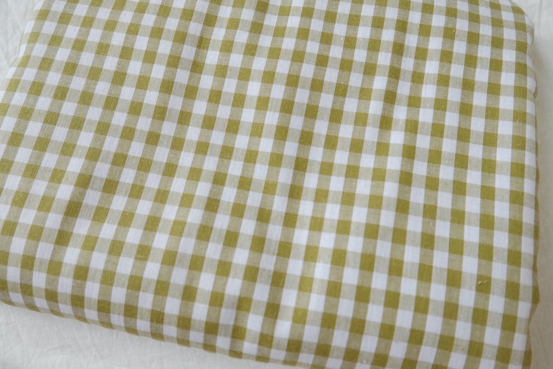 Olive Gingham Cotton, 3.28 Yards