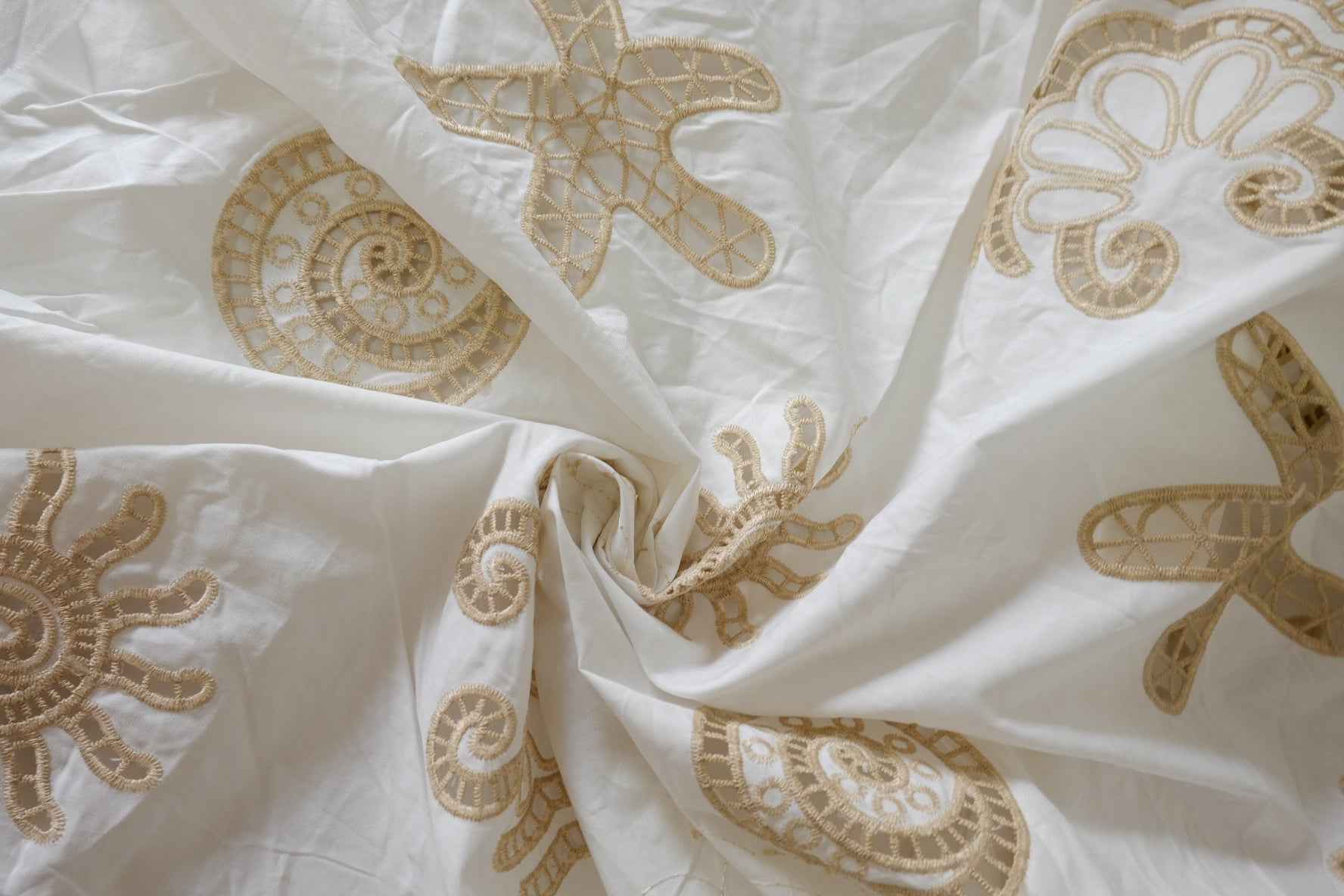 Seashell Eyelet Cotton Poplin — 1.75 yd