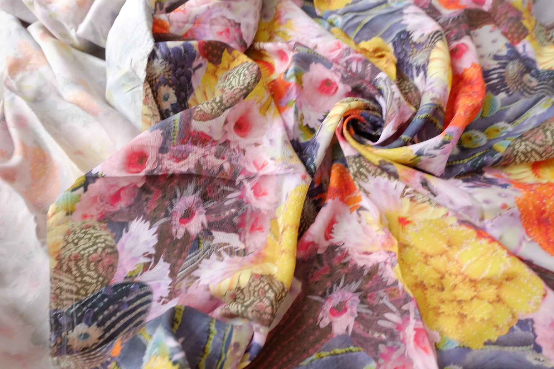 Vivid Floral Cupro Fabric - 2.19 yd