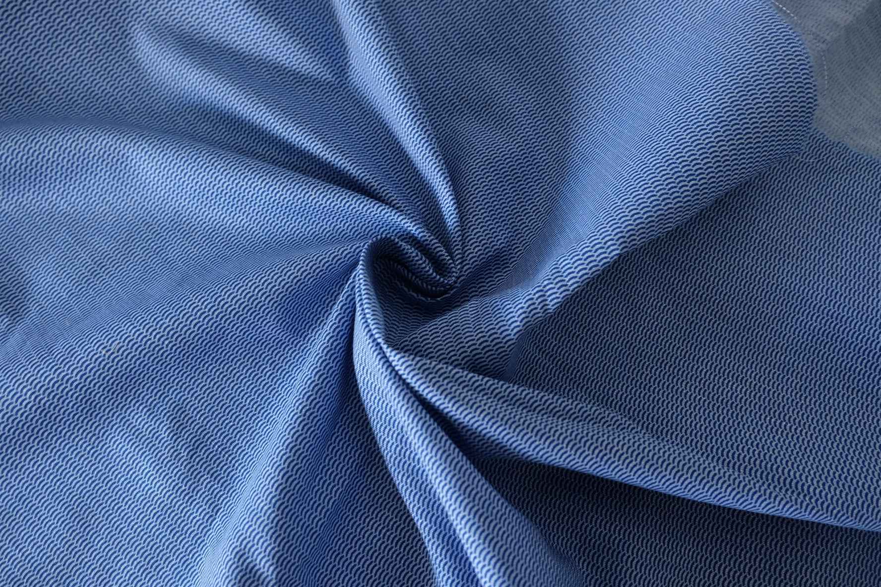 Blue Textured Linen Cotton Blend Fabric – 1.6 yd