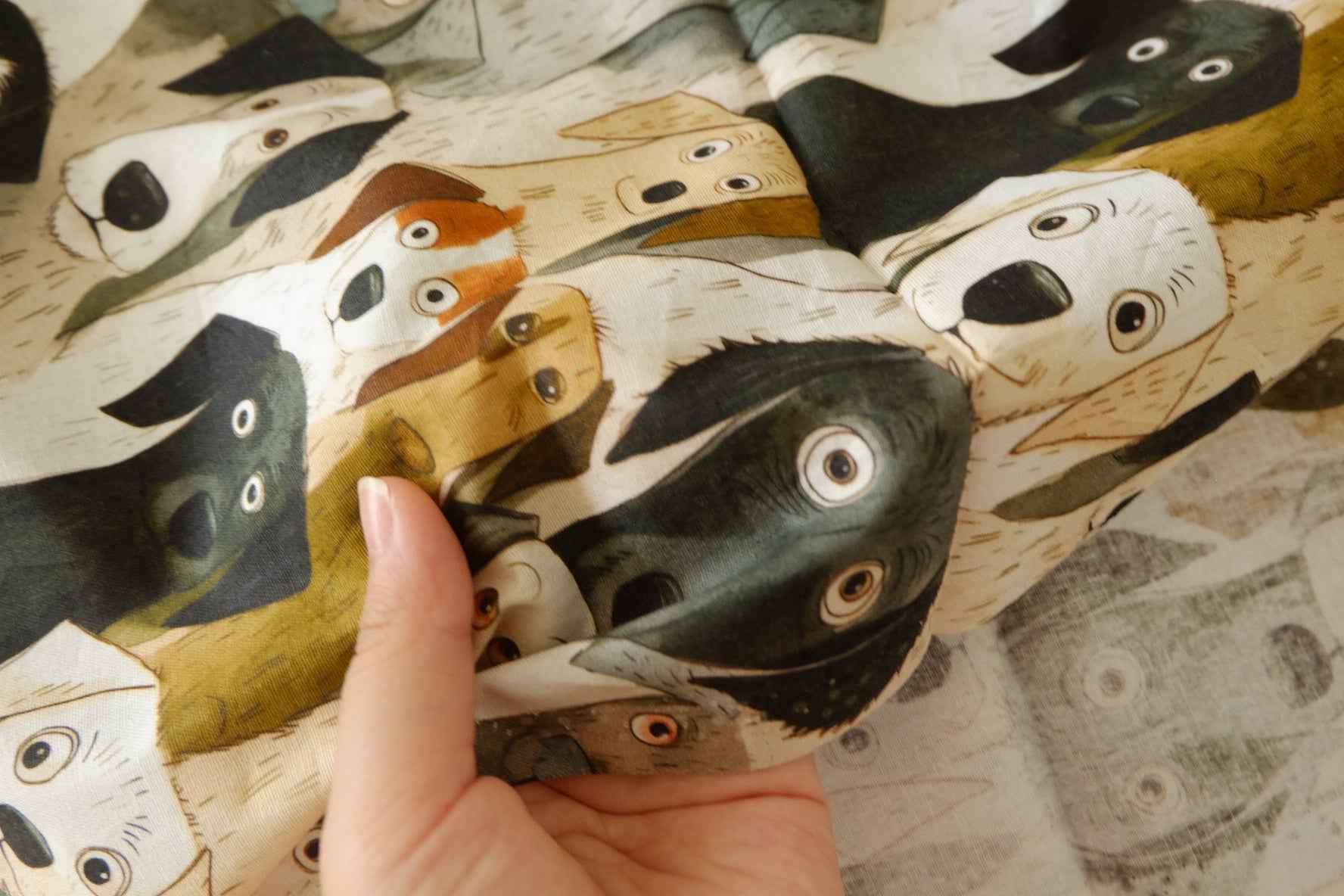 Dog Portrait Cotton Fabric – 2.2 yd