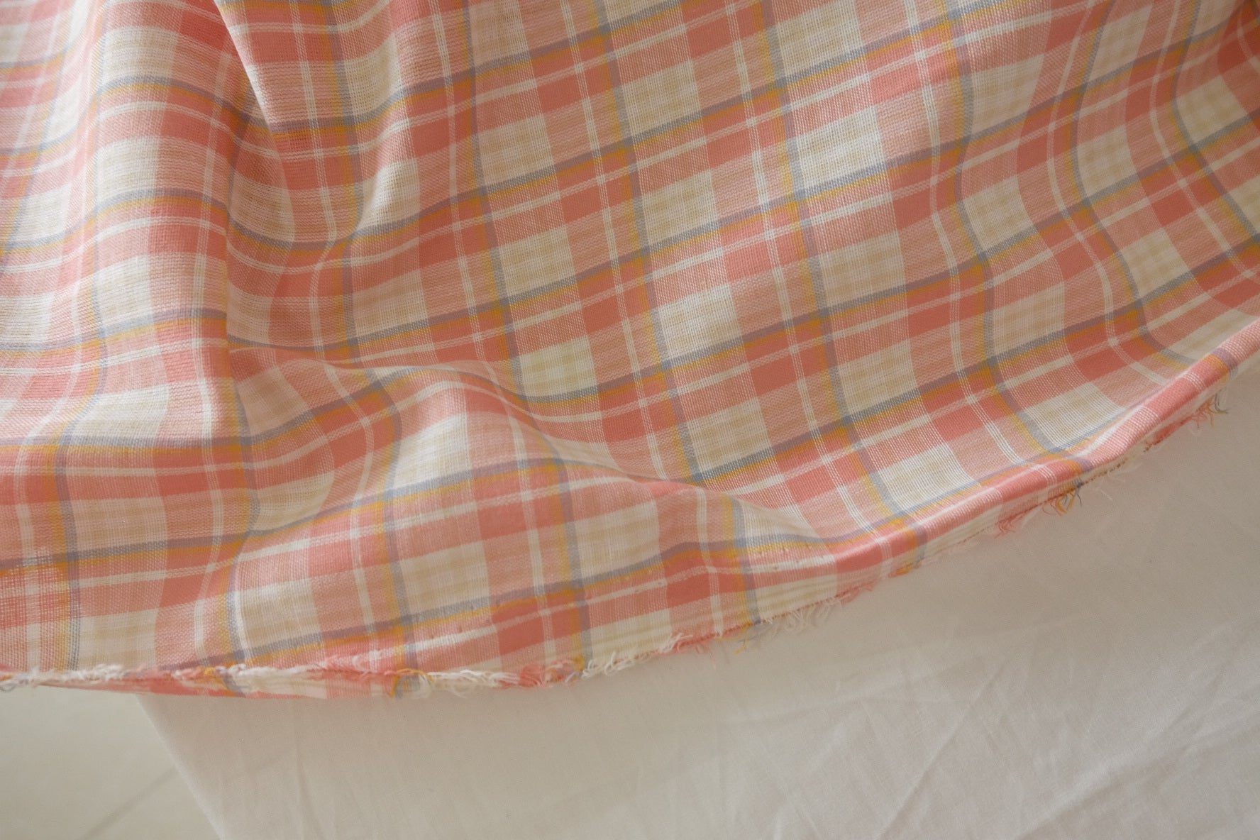 Peach Yarn-Dyed Cotton Plaid — 2.19 yd / 3.28 yd