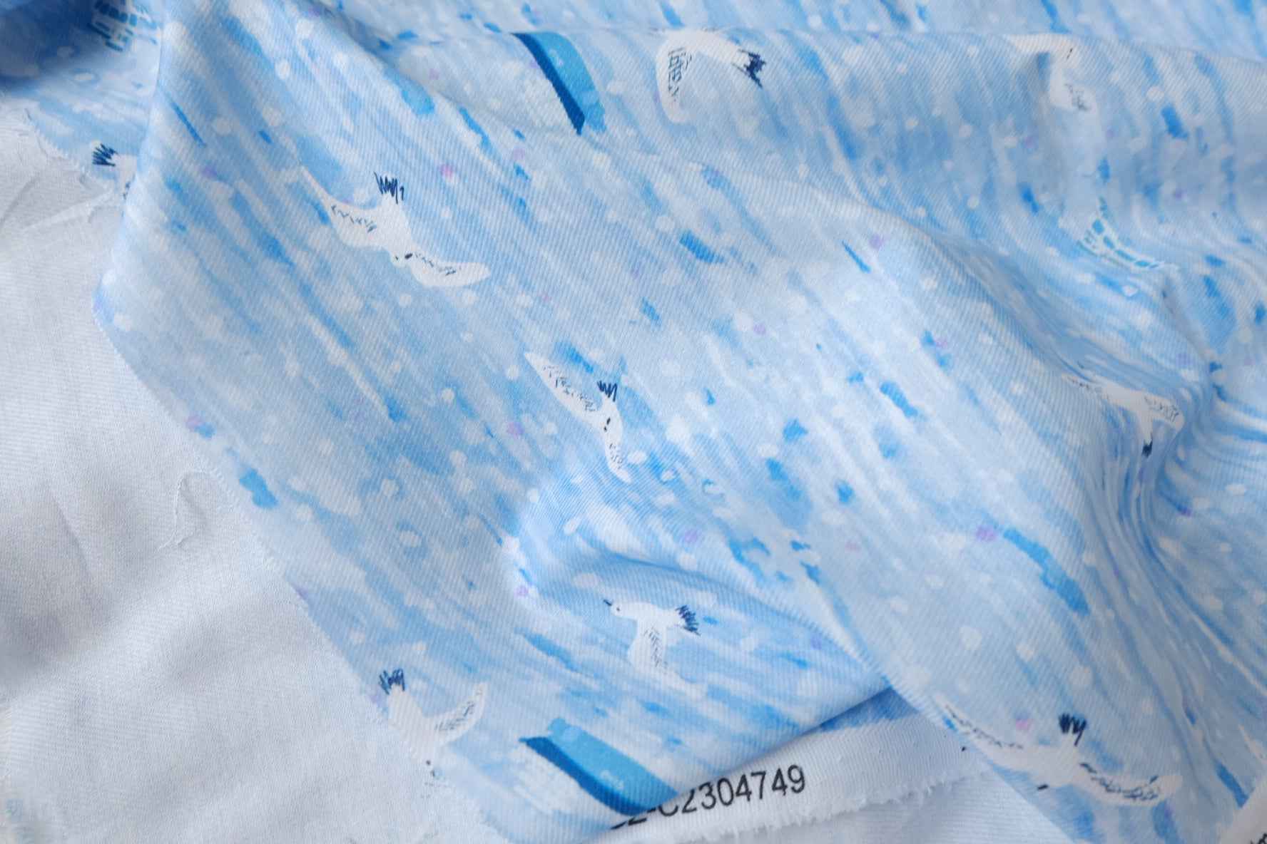 Light Blue Bird Print Soft Cotton Twill — 2.19 yd Piece